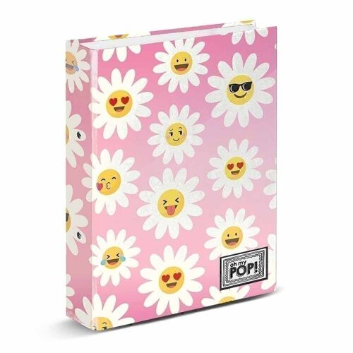 Oh My Pop! Happy Flower-Carpeta 2 Anillas, Rosa