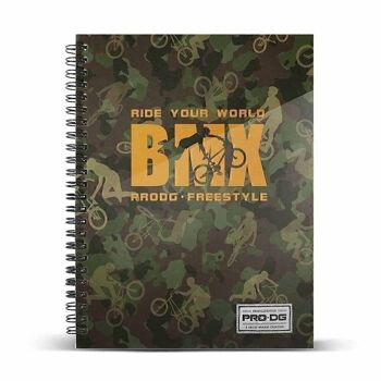 PRODG Bikeage-Notebook A4 Papier Ligné, Vert Militaire