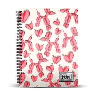 Oh My Pop! Globoniche-Notebook A4 Lined Paper, Red