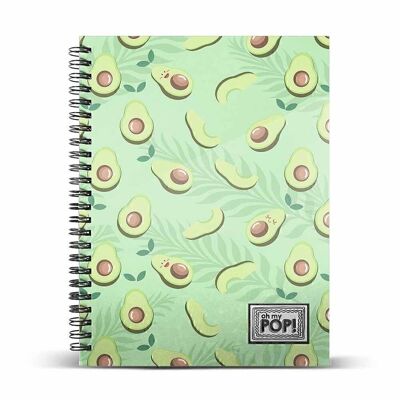Oh Mon Pop ! Awacate-Notebook A4 Papier Ligné, Vert
