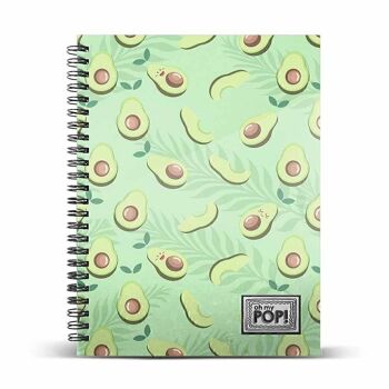 Oh Mon Pop ! Awacate-Notebook A4 Papier Ligné, Vert