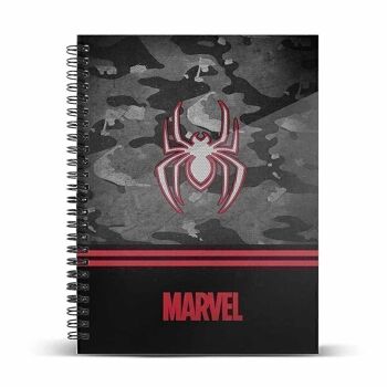 Marvel Spiderman Dark-Notebook A4 papier ligné, gris