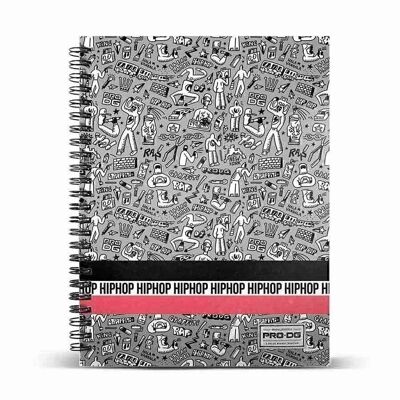PRODG Hip Hop-Notebook A5 in carta a righe, grigio