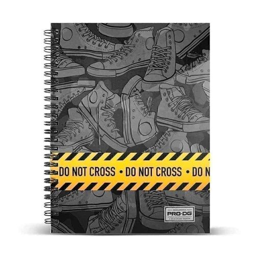 PRODG Do Not Cross-Cuaderno A5 Papel Rayado, Gris