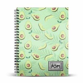 Oh Mon Pop! Awacate-Notebook A5 Papier Ligné, Vert