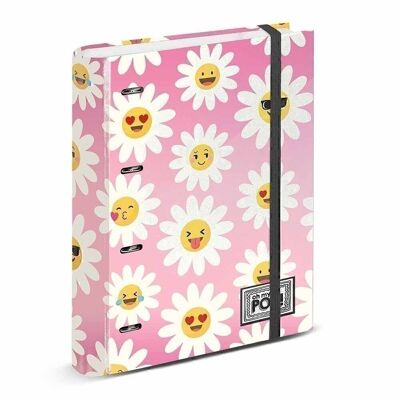 Oh My Pop! Happy Flower-Carpesano 4 Anillas Papel Rayado, Rosa