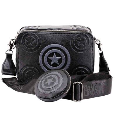Marvel Captain America Defense-IBiscuit Sac avec porte-monnaie à biscuits Noir