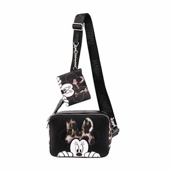 Disney Minnie Mouse Classy-IBiscuit Sac avec porte-cartes, noir 1