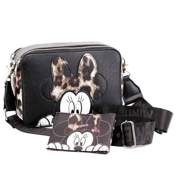 Disney Minnie Mouse Classy-IBiscuit Sac avec porte-cartes, noir 2