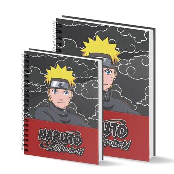 Naruto Clouds-Pack Carnet A4 + A5, Noir