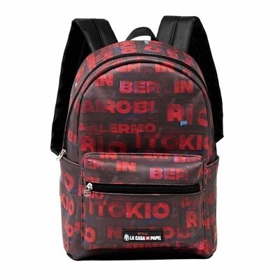 La Casa de Papel Cities-Fashion Backpack, Red