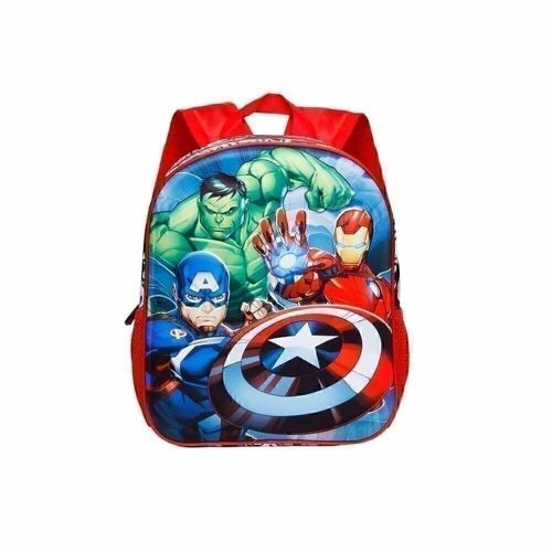 Marvel Los Vengadores Superpower-Mochila 3D Pequeña, Rojo