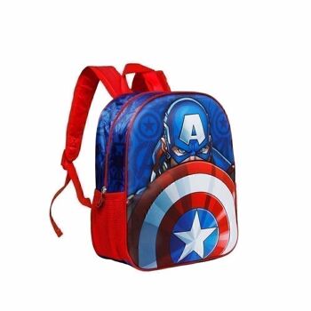 Marvel Captain America Patriot-Small Sac à dos 3D Multicolore 3