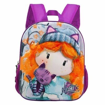 Forever Ninette Cute-Small 3D Backpack, Multi-Colour