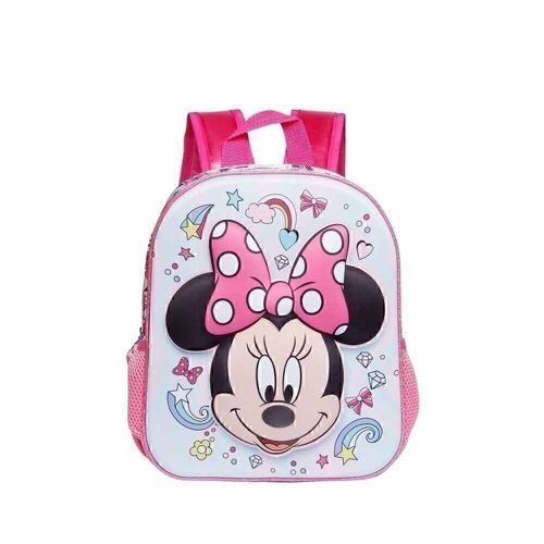 Disney Minnie Mouse Laugh-Mochila 3D Pequeña, Rosa