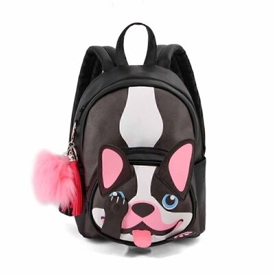 Oh My Pop! Bulldog Fashion Shy Backpack, Black