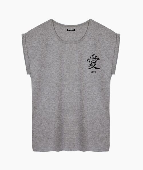 Love in japan gray women's t-shirt
