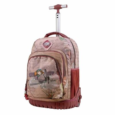 Forever Ninette Aviator-Trolley Travel GTS Backpack, Brown