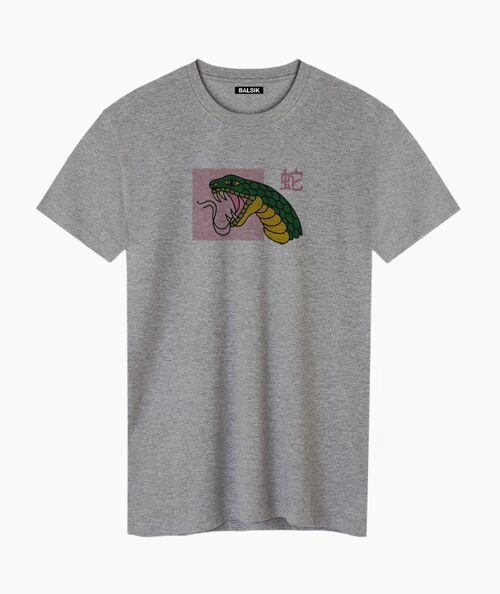Pink snake gray unisex t-shirt