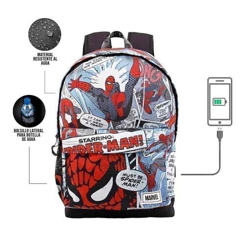 Marvel Spiderman Brush-Mochila HS 1.3, Multicolor