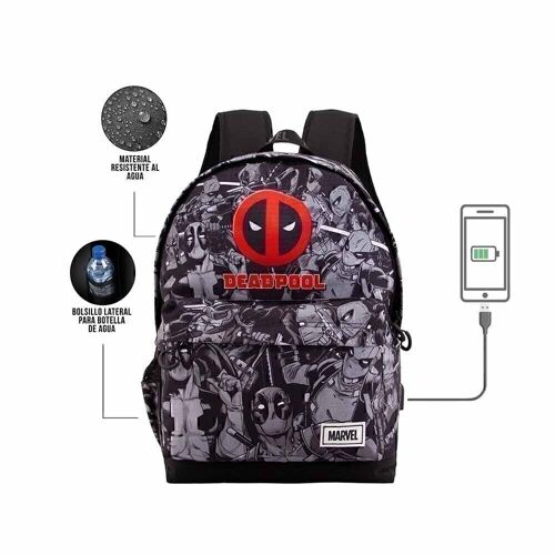 Marvel Deadpool Antihero-Mochila HS 1.3, Gris