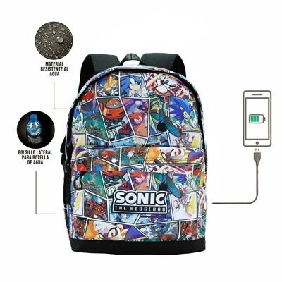 Sega-Sonic Comic-Backpack HS 1.3, Multicolored