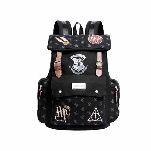 Harry Potter Patches-Mochila Old, Negro