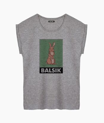 T-SHIRT FEMME RABBIT GRIS 1