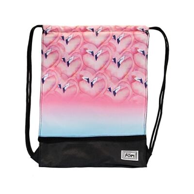 Oh My Pop! Flaming-Storm Drawstring Bag, Pink