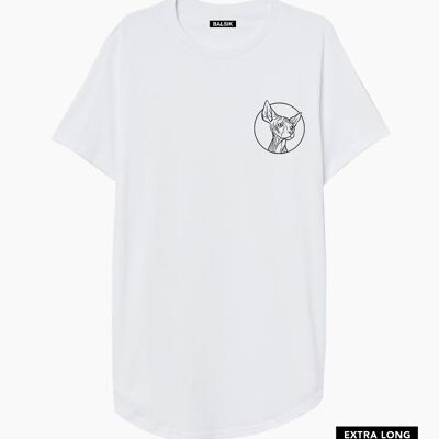 LOGO ROND TR. ON CHEST T-SHIRT EXTRA LONG BLANC