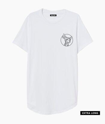 LOGO ROND TR. ON CHEST T-SHIRT EXTRA LONG BLANC 1