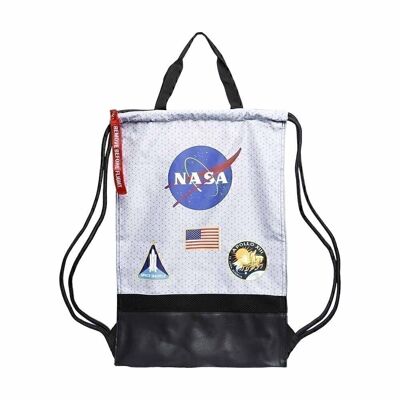 NASA Houston-Storm Drawstring Bag with Handles, Gray