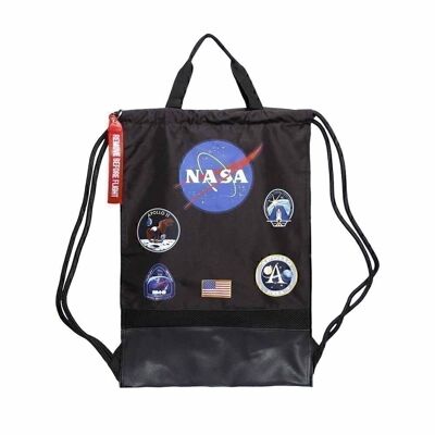 NASA Cosmos-Storm Drawstring Bag with Handles, Dark Blue