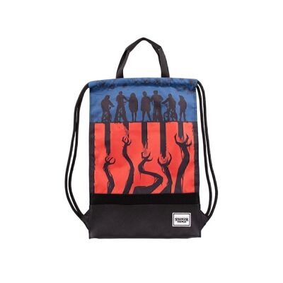 Stranger Things Flag-Storm Drawstring Bag with Handles, Multicolor