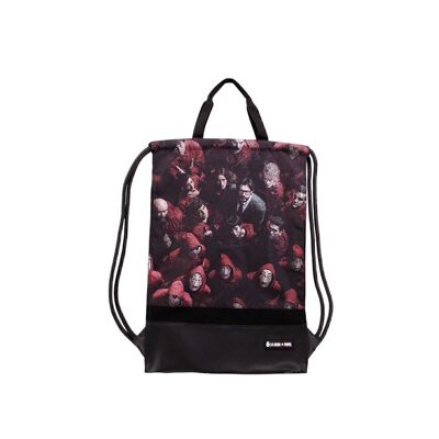 La Casa de Papel Together-Storm Drawstring Bag with Handles, Multicolor