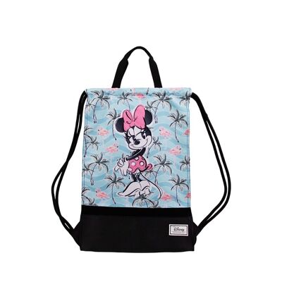 Disney Minnie Mouse Tropic-Storm Drawstring Bag with Handles, Turquoise