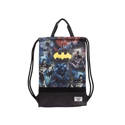 DC Comics Batman Darkness-Storm Drawstring Bag with Handles, Multicolor