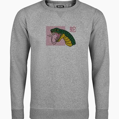 Pink snake gray unisex sweatshirt