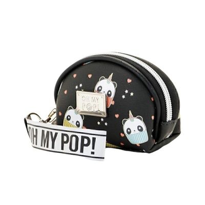 Oh My Pop! Pandicorn-Oval Coin Purse, Black