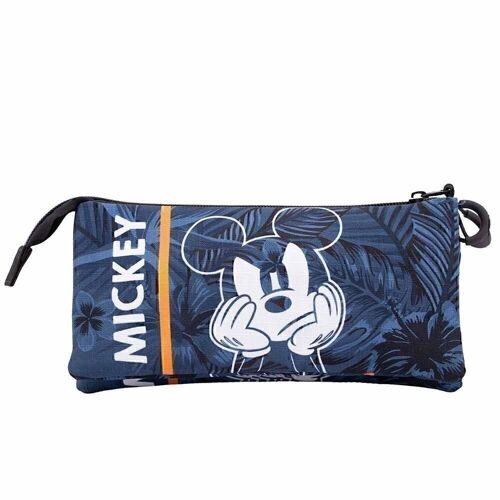 Disney Mickey Mouse Blue-Estuche Portatodo Triple HS, Azul Oscuro