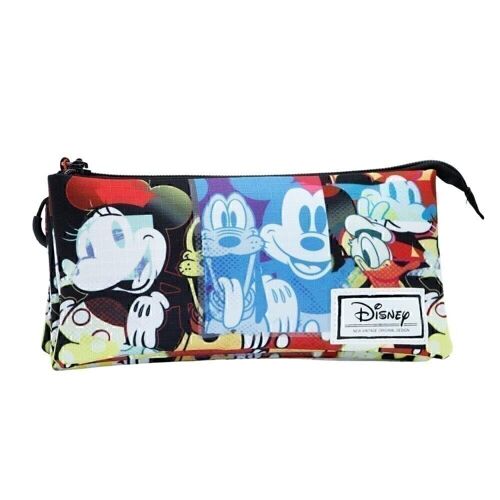 Disney Mickey Mouse Buddies-Estuche Portatodo Triple HS, Multicolor