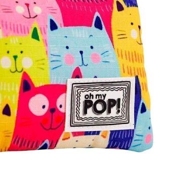 Oh Mon Pop! Cats-Triple HS Trousse à crayons Multicolore 2