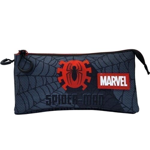 Marvel Spiderman Sign-Estuche Portatodo Triple HS, Negro