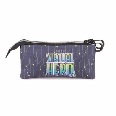 Virtual Hero OMG-Triple HS Pencil Case, Dark Blue