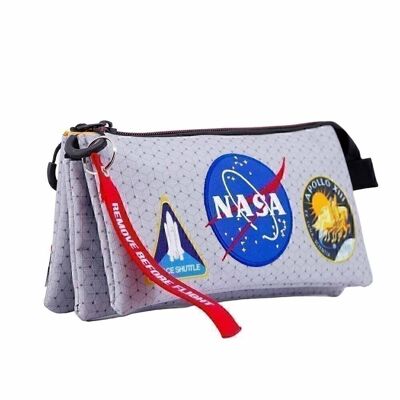 NASA Houston-Triple HS Pencil Case, Gray