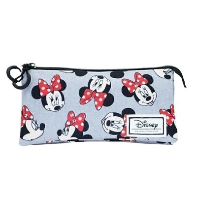 Disney Minnie Mouse Kind-HS Triple Pencil Case, Gray