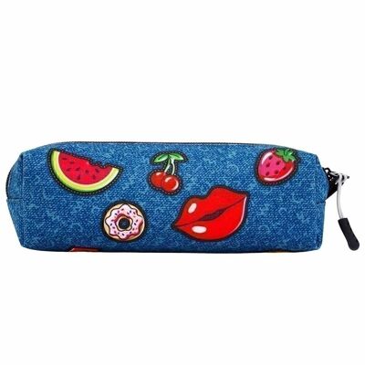 Oh My Pop! Patches-Square Pencil Case HS, Dark Blue
