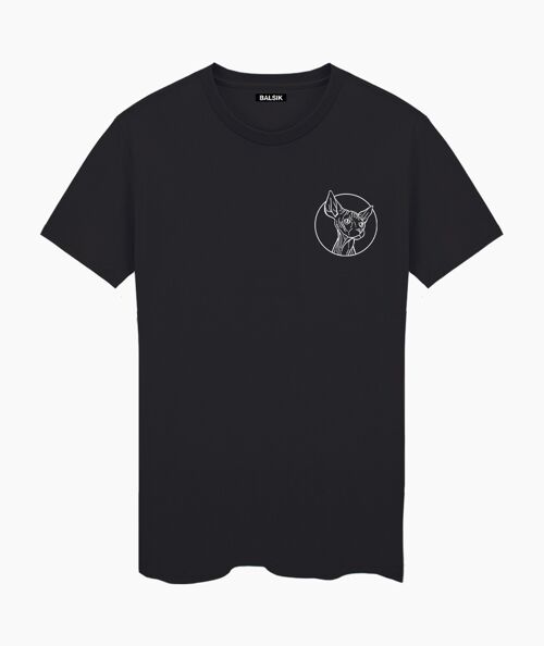 Round logo tr. on chest black unisex t-shirt