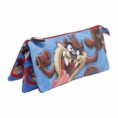 Looney Tunes Taz Tasmanian-Triple Pencil Case, Blue