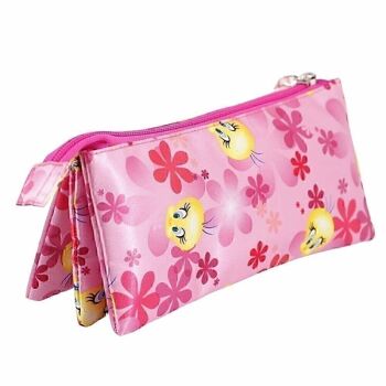 Looney Tunes Tweety (Tweety) Trousse triple à fleurs roses Rose 4